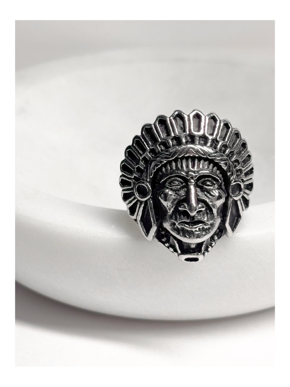 Silver Tone Tribal Head Ring